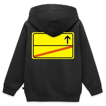 Ortsausgangsschild empty - Kids Premium Organic Zip-up Hoodie - black - Back - AI Model Kid Male (0cm)