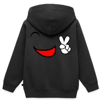 comic - Kinder Premium Organic Zip Hoodie - Schwarz - Hinten - AI Model Kid Male (0cm)