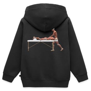 first aid massage first aid therapy therapy7 - Kids Premium Organic Zip-up Hoodie - black - Back - AI Model Kid Male (0cm)