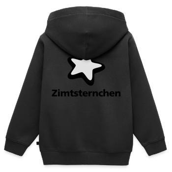 Zimtsternchen - Kinder Premium Organic Zip Hoodie - Schwarz - Hinten - AI Model Kid Male (0cm)