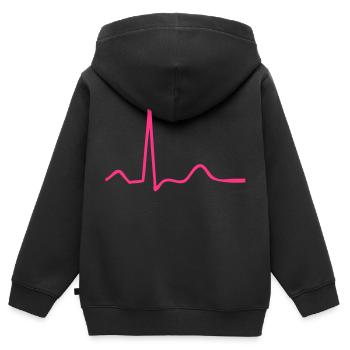 pouls - Sweat Premium à capuche zippé enfant bio - noir - Dos - AI Model Kid Male (0cm)