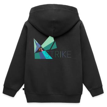 Grève - Grève, refus de travail - Sweat Premium à capuche zippé enfant bio - noir - Dos - AI Model Kid Male (0cm)