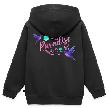 Paradise watercolor - Kids Premium Organic Zip-up Hoodie - black - Back - AI Model Kid Male (0cm)