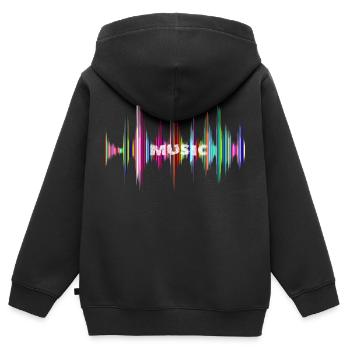 Musik - Kinder Premium Organic Zip Hoodie - Schwarz - Hinten - AI Model Kid Male (0cm)