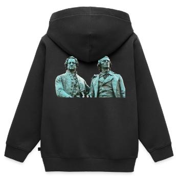Weimar Göthe Schiller monument - Sweat Premium à capuche zippé enfant bio - noir - Dos - AI Model Kid Male (0cm)