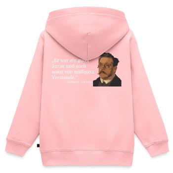 Ludwig Thoma Zitat - Kinder Premium Organic Zip Hoodie - Rosa - Hinten - AI Model Kid Female (0cm)