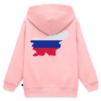Slowenien - Kinder Premium Organic Zip Hoodie - Rosa - Hinten - AI Model Kid Female (0cm)