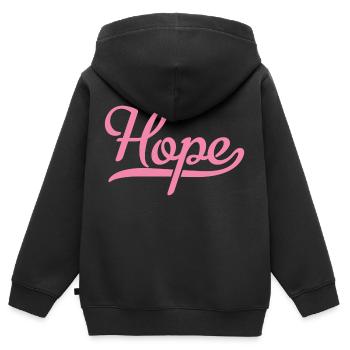 Hope - Kinder Premium Organic Zip Hoodie - Schwarz - Hinten - AI Model Kid Male (0cm)