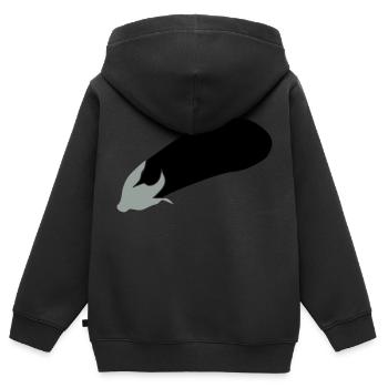 Aubergine - Kinder Premium Organic Zip Hoodie - Schwarz - Hinten - AI Model Kid Male (0cm)