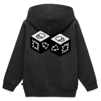 Double Skull - Sweat Premium à capuche zippé enfant bio - noir - Dos - AI Model Kid Male (0cm)