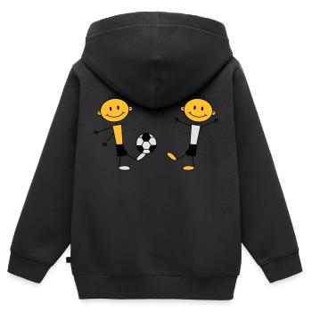 Play Soccer Boys - Kinder Premium Organic Zip Hoodie - Schwarz - Hinten - AI Model Kid Male (0cm)