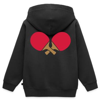 Ping Pong - Kids Premium Organic Zip-up Hoodie - black - Back - AI Model Kid Male (0cm)