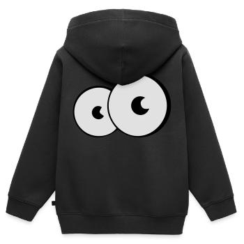 Augen - Kinder Premium Organic Zip Hoodie - Schwarz - Hinten - AI Model Kid Male (0cm)