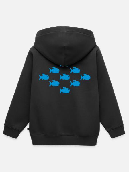 Fische - Kinder Premium Organic Zip Hoodie - Schwarz