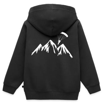 Paragliding Extremsport Paraglider - Kinder Premium Organic Zip Hoodie - Schwarz - Hinten - AI Model Kid Male (0cm)