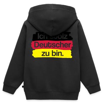 Je suis fier d'être allemand. - Sweat Premium à capuche zippé enfant bio - noir - Dos - AI Model Kid Male (0cm)