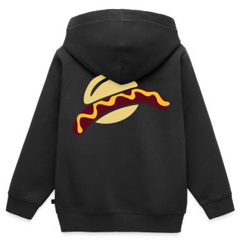 Saucisse - Sweat Premium à capuche zippé enfant bio - noir - Dos - AI Model Kid Male (0cm)
