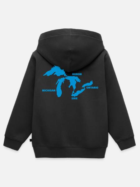 Great Lakes - Kinder Premium Organic Zip Hoodie - Schwarz