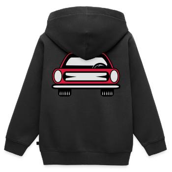 Auto Wagen Fahrzeug grill - Kinder Premium Organic Zip Hoodie - Schwarz - Hinten - AI Model Kid Male (0cm)