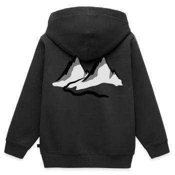 Sentier de randonnée de montagne - Sweat Premium à capuche zippé enfant bio - noir - Dos - AI Model Kid Male (0cm)
