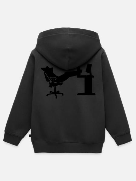 Büro - Kinder Premium Organic Zip Hoodie - Schwarz