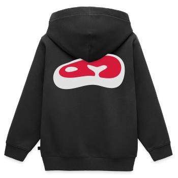Steak - Kinder Premium Organic Zip Hoodie - Schwarz - Hinten - AI Model Kid Male (0cm)