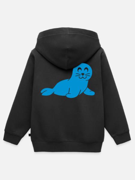 Robbe - Kinder Premium Organic Zip Hoodie - Schwarz