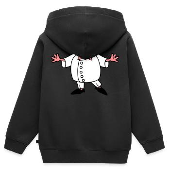 chef koch koerper schuerze kochen restaurant meist - Kinder Premium Organic Zip Hoodie - Schwarz - Hinten - AI Model Kid Male (0cm)