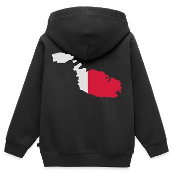 Malte - Sweat Premium à capuche zippé enfant bio - noir - Dos - AI Model Kid Male (0cm)