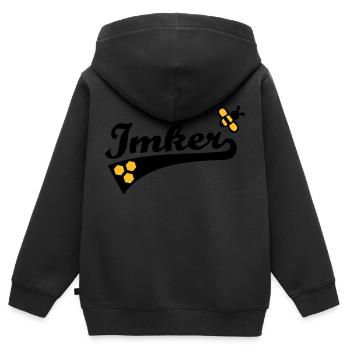 Imker - Kinder Premium Organic Zip Hoodie - Schwarz - Hinten - AI Model Kid Male (0cm)