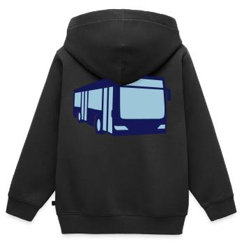 Bus - Kinder Premium Organic Zip Hoodie - Schwarz - Hinten - AI Model Kid Male (0cm)