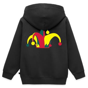 Jongleur - Sweat Premium à capuche zippé enfant bio - noir - Dos - AI Model Kid Male (0cm)