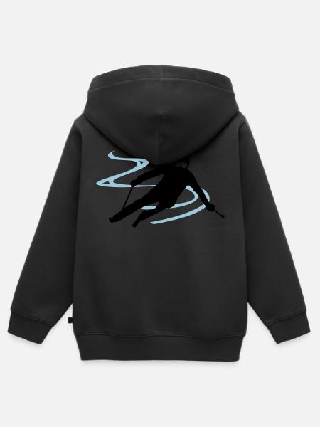 Sport - Skifahrer - Kinder Premium Organic Zip Hoodie - Schwarz