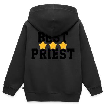 Pfarrer / Priester / Katholisch / Religion - Kinder Premium Organic Zip Hoodie - Schwarz - Hinten - AI Model Kid Male (0cm)