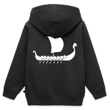 Wikinger - Kinder Premium Organic Zip Hoodie - Schwarz - Hinten - AI Model Kid Male (0cm)