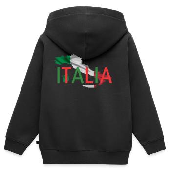 Fanartikel Italien - Kinder Premium Organic Zip Hoodie - Schwarz - Hinten - AI Model Kid Male (0cm)