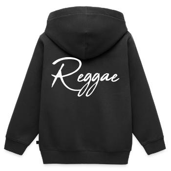 Reggae Musik - Kinder Premium Organic Zip Hoodie - Schwarz - Hinten - AI Model Kid Male (0cm)
