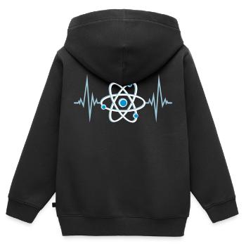Impulsion de l'atome Heartbeat - Sweat Premium à capuche zippé enfant bio - noir - Dos - AI Model Kid Male (0cm)