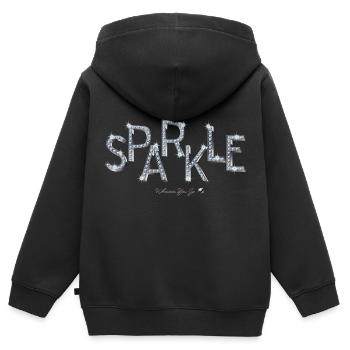Illustration de lettres étincelantes avec inscription - Sweat Premium à capuche zippé enfant bio - noir - Dos - AI Model Kid Male (0cm)