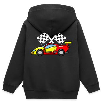CAR FOR KIDS by The Manzanita´s - Kinder Premium Organic Zip Hoodie - Schwarz - Hinten - AI Model Kid Male (0cm)