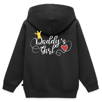 Daddys Girl weiß - Kinder Premium Organic Zip Hoodie - Schwarz - Hinten - AI Model Kid Male (0cm)