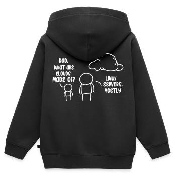 Cloud Storage Data Server Information Technology - Kids Premium Organic Zip-up Hoodie - black - Back - AI Model Kid Male (0cm)