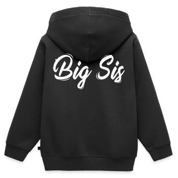 Große Schwester - Kinder Premium Organic Zip Hoodie - Schwarz - Hinten - AI Model Kid Male (0cm)