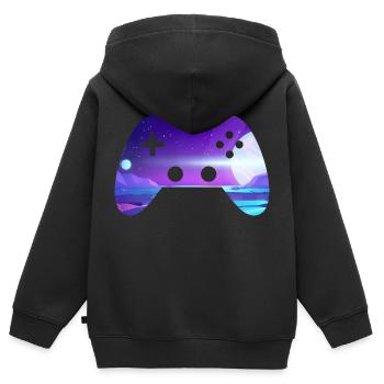 controller - Kids Premium Organic Zip-up Hoodie - black - Back - AI Model Kid Male (0cm)