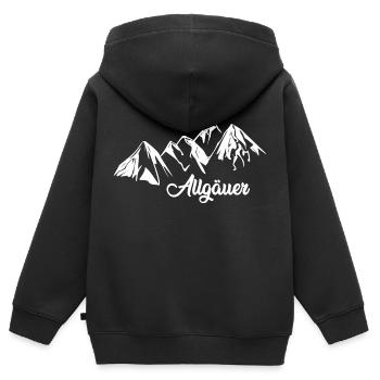 Allgäuer | Allgäu - Kinder Premium Organic Zip Hoodie - Schwarz - Hinten - AI Model Kid Male (0cm)