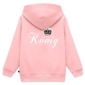 König sein - Kinder Premium Organic Zip Hoodie - Rosa - Hinten - AI Model Kid Female (0cm)