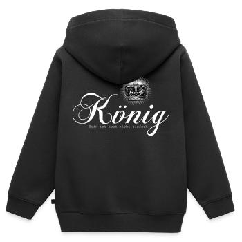 König sein - Kinder Premium Organic Zip Hoodie - Schwarz - Hinten - AI Model Kid Male (0cm)