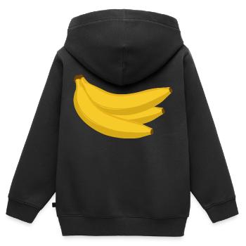 Bananen - Kinder Premium Organic Zip Hoodie - Schwarz - Hinten - AI Model Kid Male (0cm)