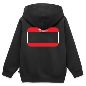leeres Namenstag mein Name ist - Kinder Premium Organic Zip Hoodie - Schwarz - Hinten - AI Model Kid Male (0cm)