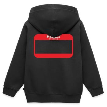 balise de nom vide - Sweat Premium à capuche zippé enfant bio - noir - Dos - AI Model Kid Male (0cm)